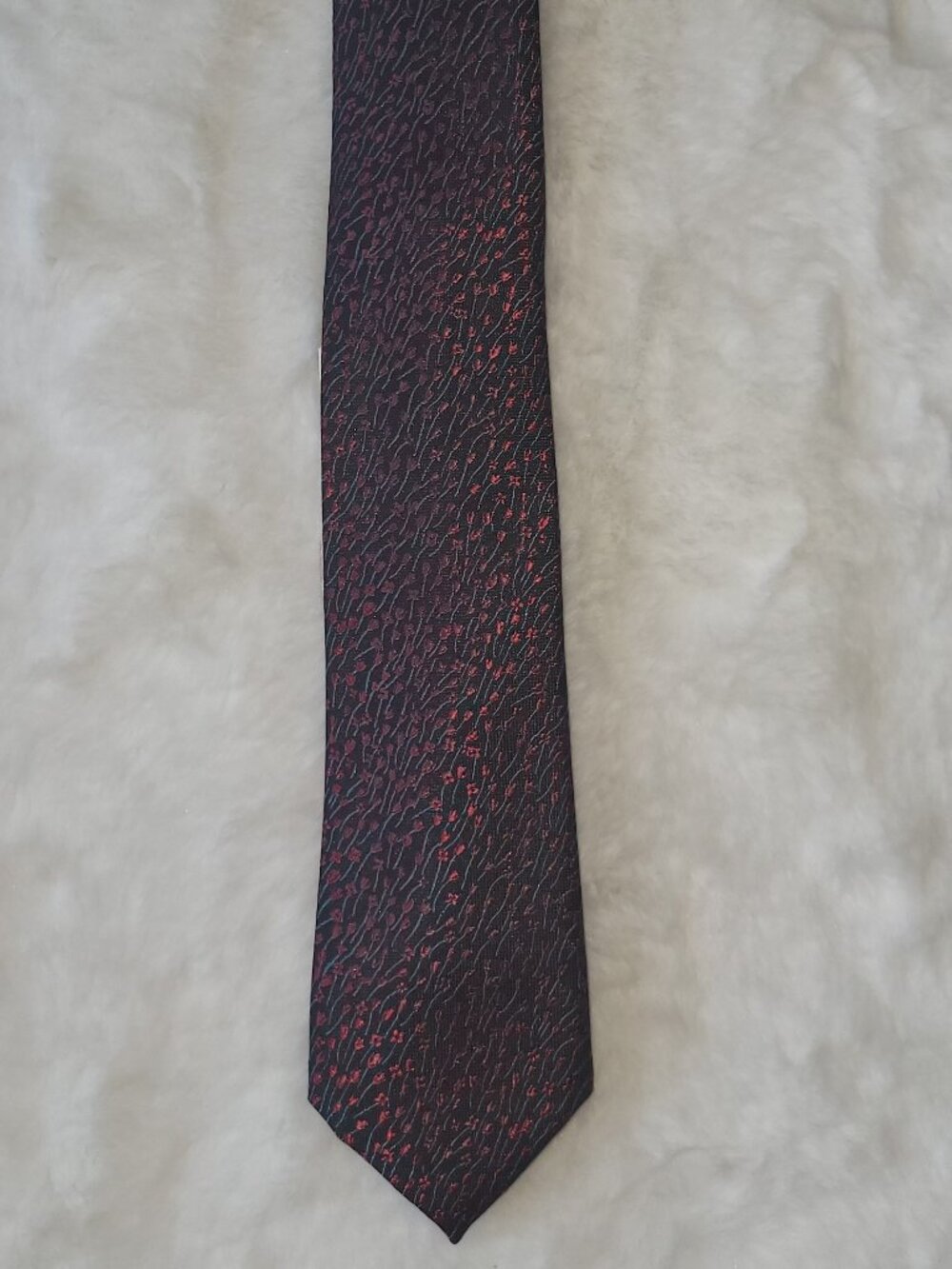 Bar III Mens Bennet Skinny Floral Tie Magenta OS